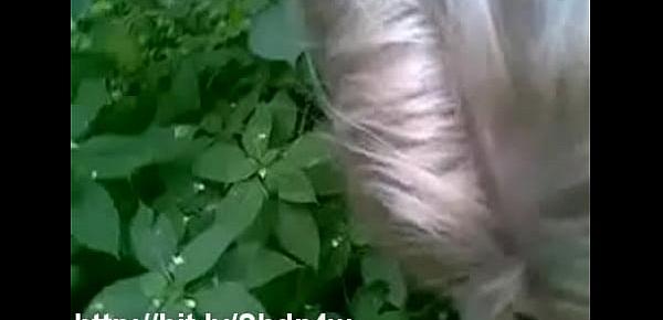  Young bitch sucking in the bushes